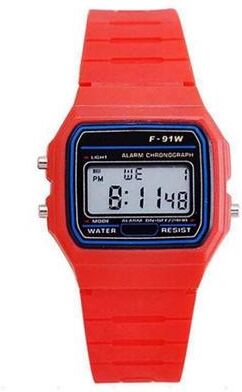 Perfect Picks Market Luxury Digital Watch For Men With LED Display & Water Resistant Business Style plastic red