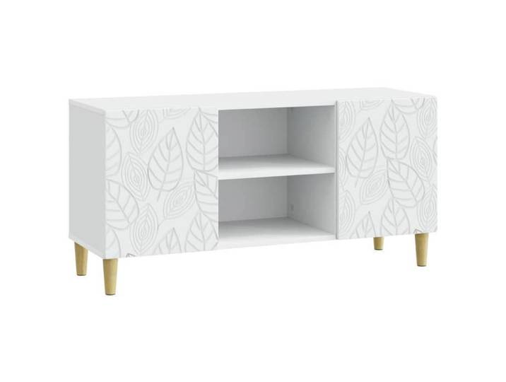 Meuble TV - - Blanc - 102x34 5x50cm - bois d'ingénierie - Console TV - Entretien Facile - design élégant 78115725753
