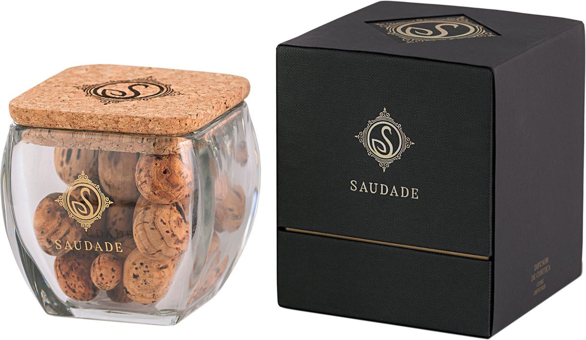 SAUDADE Exclusieve geurkaars en geurverspreider van kurk - Groene thee en roos