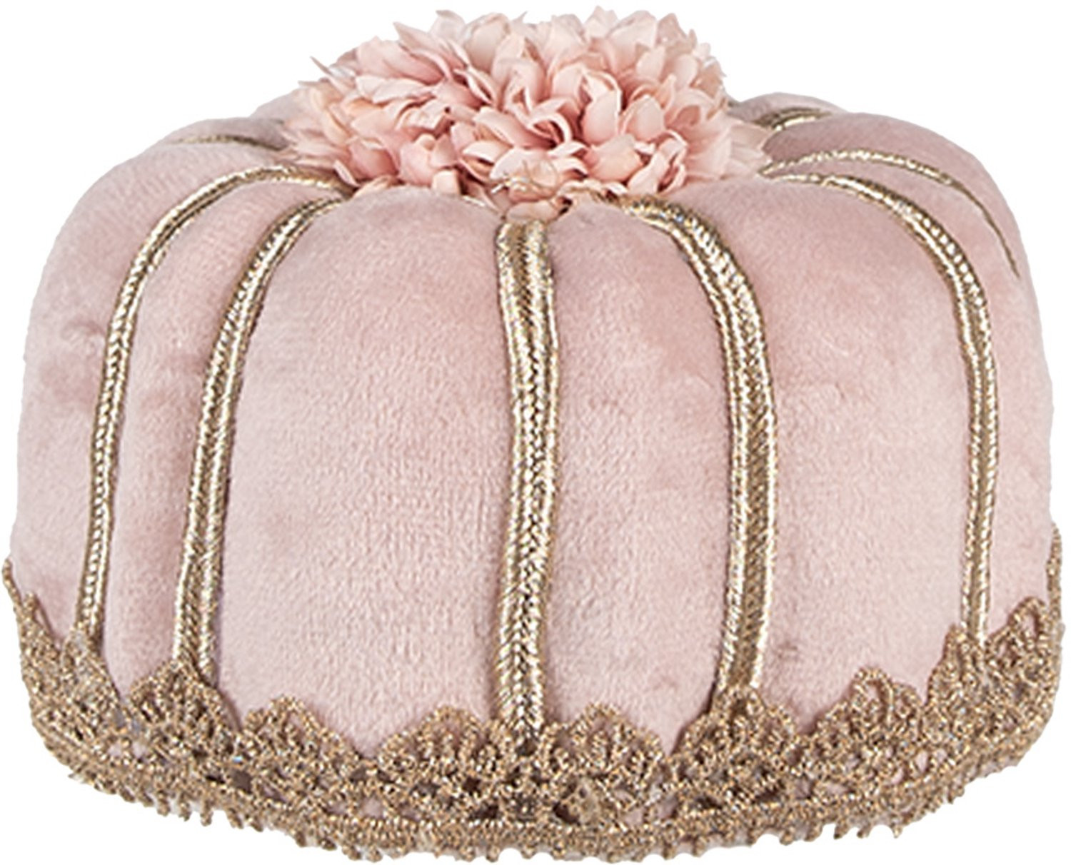 Clayre & Eef Decoratie Beeld Taart Roze Textiel Ø 12 x 7 cm