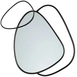 HOME STORY Wandspiegel   , schwarz , Metall,Glas , Maße (cm): B: 55 H: 4