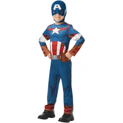 Rubies Kostüm Captain America 116cm 5-6 Jahre mit Stoff Maske (M)
