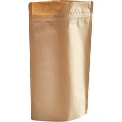 1000 Standbodenbeutel aus biologisch abbaubaren Materialien 85 x 140 mm, Kraftpapier, PLA, braun