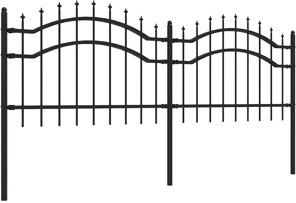 vidaXL Clôture de jardin Woerden avec pointe de lance noir 240x75 cm