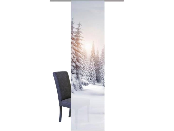 Schiebegardine HOME WOHNIDEEN WINTERSONNE Gr. 1, weiss (weiß), B:60cm H:245cm, Microfaser, Polyester, Gardinen, Schiebegardine, HxB: 245x60, Schiebevorhang Digitaldruck