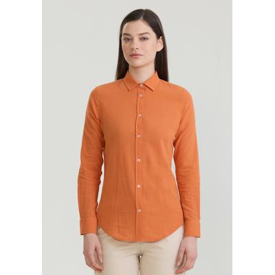 Hemdbluse FELIX HARDY "Basic Hemd", Damen, Gr. L, orange, 65% Baumwolle, 35% Leinen, Blusen Hemdbluse