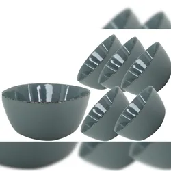 Van Well | URBAN Schale 11 cm grau 6er Set  - Steinzeug für Tapas, Dips, Snack und Saucen