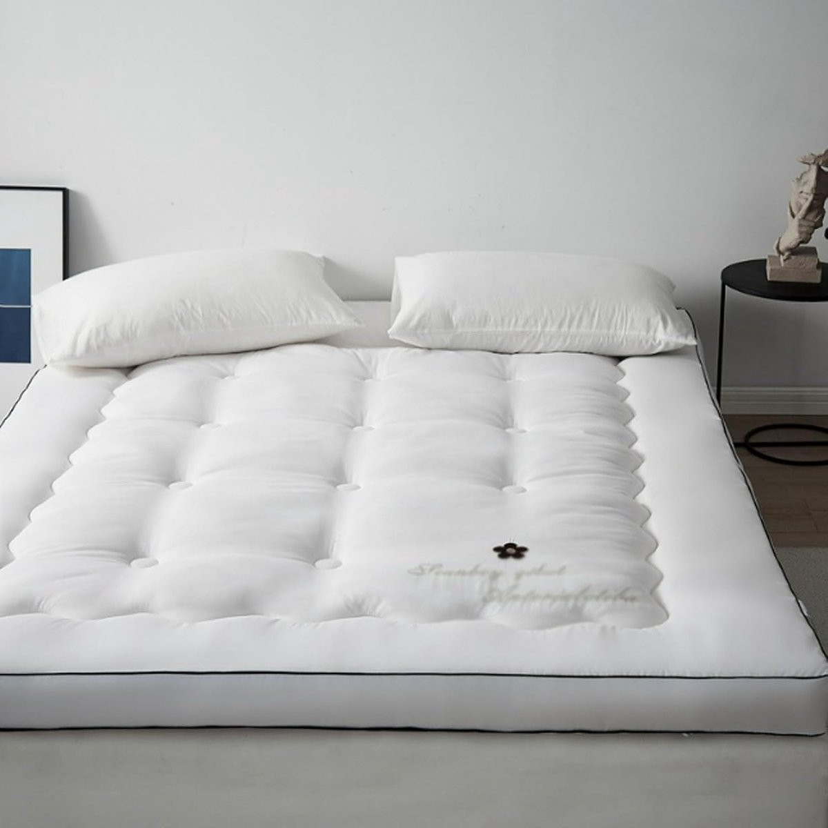 Wit Matrasbeschermer Queen Size Matras topper met 6 cm dikte