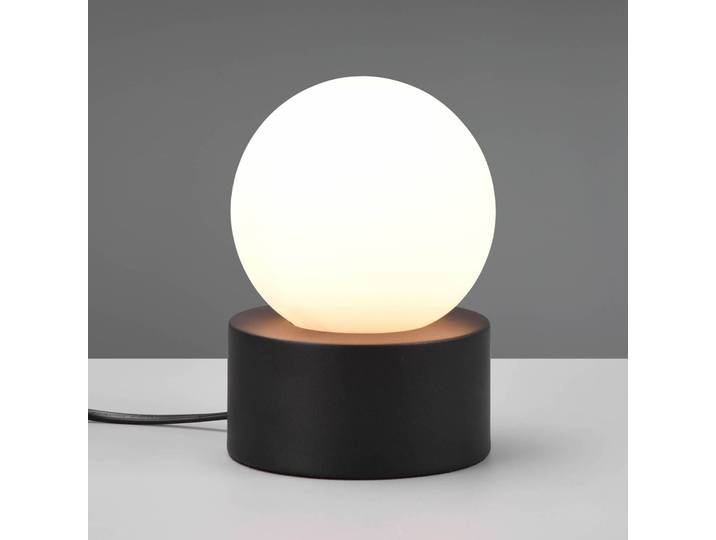 Reality Leuchten Tischleuchte Countess, Opalglas, Metallfuß schwarz Countess, schwarz, für Wohn- / Esszimmer, Metall, Modern