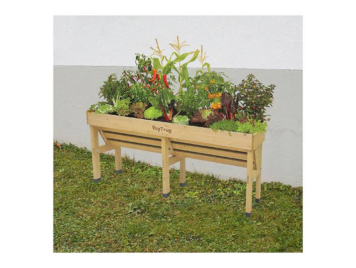 Vegtrug Pflanztrog Wallhugger Holz Natur 183 × 46 × 80 cm