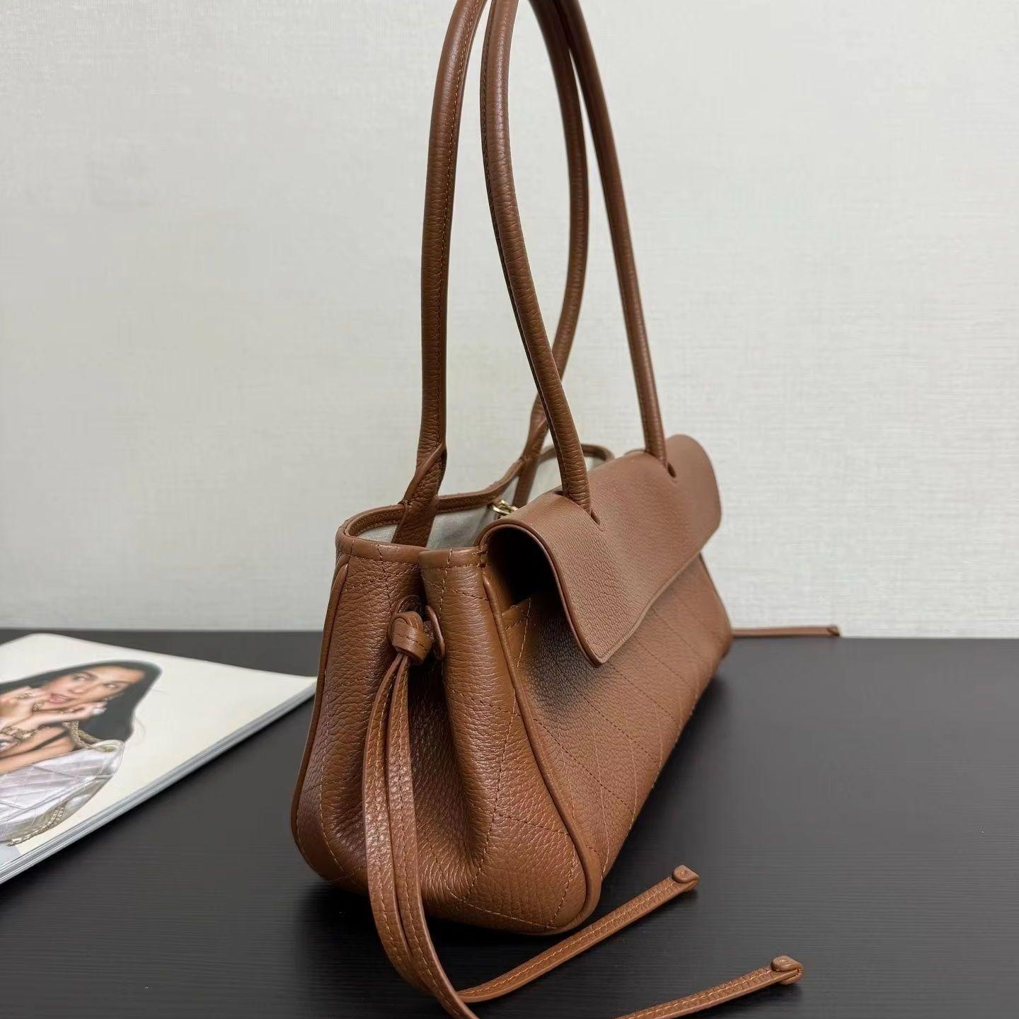 Vintage-Handtasche aus echtem Leder - wasserabweisend - 30x20x10 cm - Damenhandtasche