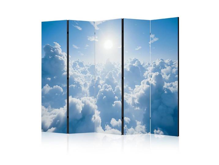 Muralo Paravent 5-teilig Raumteiler klappbar Sonne Himmel und Wolken 3D (Packung, 1 St., 225x172 cm), 3 Varianten, für das Schlafzimmer, das Wohnzimmer