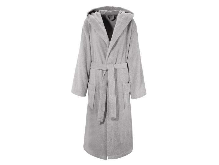 Unisex-Bademantel BRUNO BANANI Robby, ideal für Sauna & Spa, Standard, Premium und Überlänge Gr. XL, grau (hellgrau), XL, Walkfrottee, Hausmäntel, Unisex-Bademantel, Damen & Herren Bademäntel, Baumwolle, mit Taschen, Sauna, XS-3XL