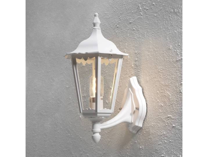 Konstsmide Aussenwandleuchte FIRENZE, weiß / opal, Aluminium, Landhaus / Rustikal, Wandleuchte außen
