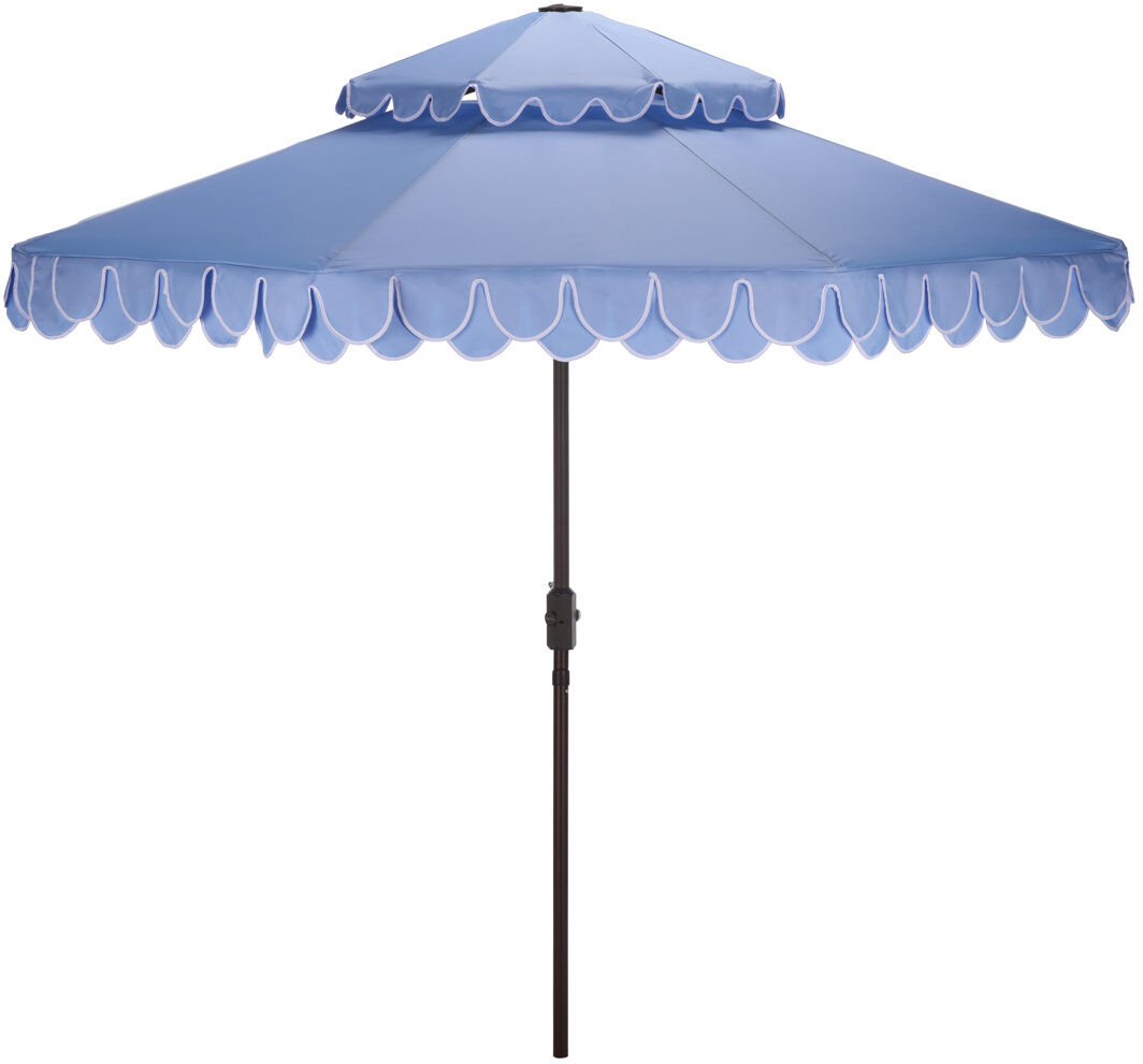Dakota Fields Outdoor Roslyn Crank Outdoor Umbrella Baby Blue/White 253cm H X 257cm W X 257cm D