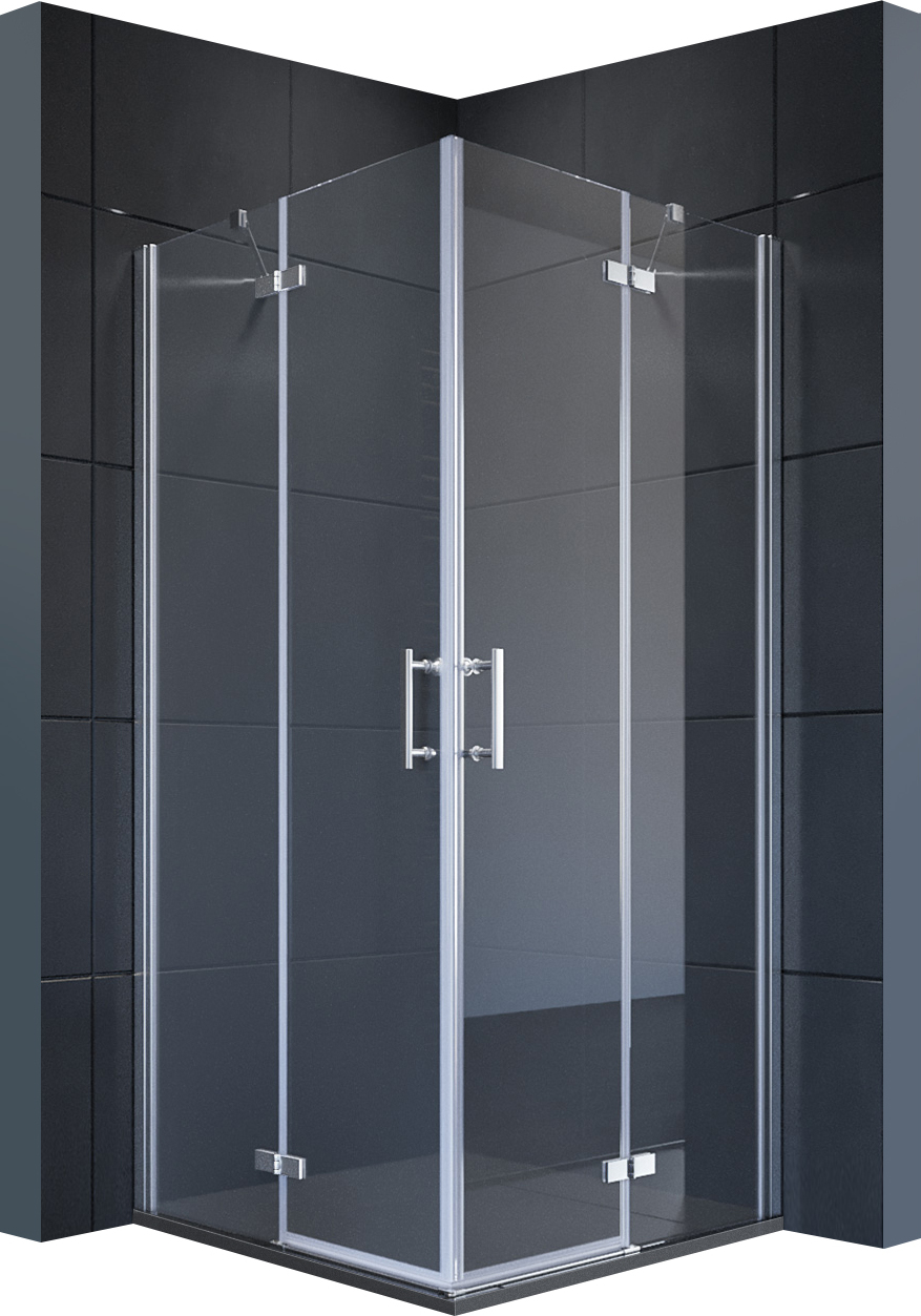 SONNI Duschkabine Eckeinstieg Dusche Scharniertür Duschabtrennung Nano Glas Eckdusche 120x120x195cm 6mm ESG-Sicherheitsglas