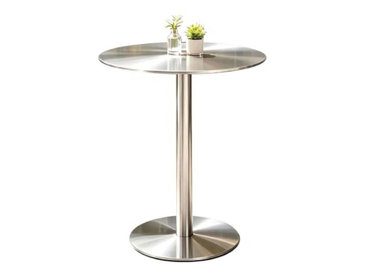 Renmlion Bartisch aus Edelstahl，runder Cocktail-Esstisch mit Thekenhöhe 75/95/105cm hoher Bistro-Pub-Tisch，Beistelltisch für Cocktailbar，Pub，Kaffee，Tee，Tisch im Freien(Silver,70x70x105cm)
