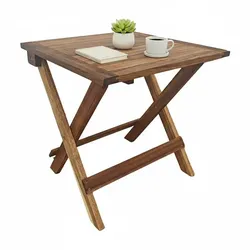 Relaxdays Quadratischer Klapptisch aus Akazienholz Braun