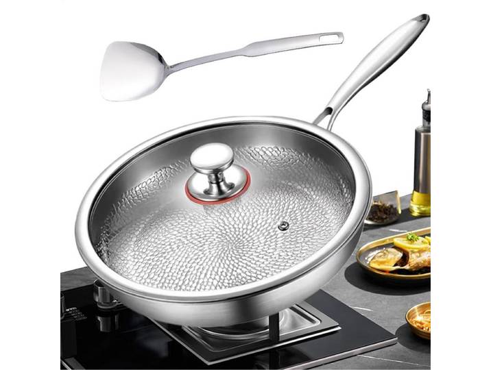 Poêle en alliage de titane haut de gamme, poêle domestique non revêtue pour crêpes, poêle antiadhésive, cuisinière à gaz, poêle en titane, ustensiles de cuisine