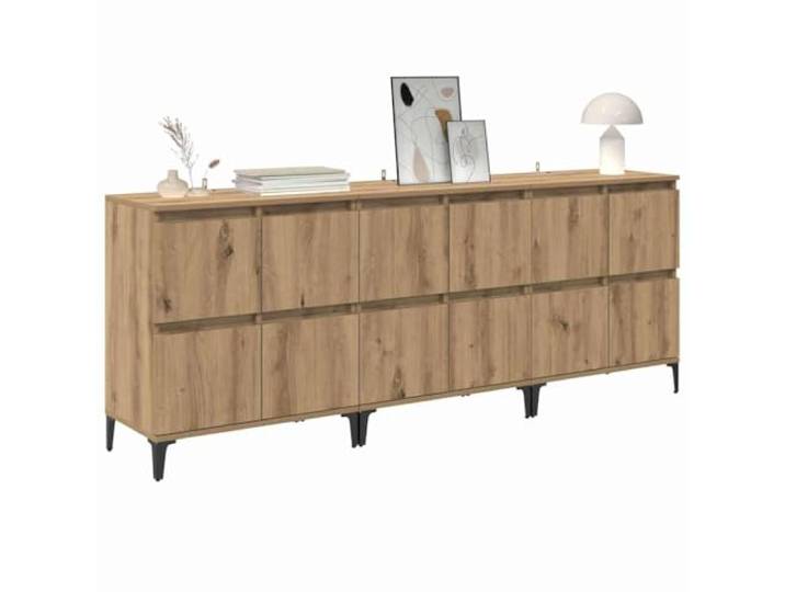 KTHLBRH Buffet 3 Stück Eiche Handwerk 60 x 35 x 70 cm 12 Einlegeböden und 12 Türen, Mehrschichtholz, platzsparende Aufbewahrung, modernes Design, einfache Montage