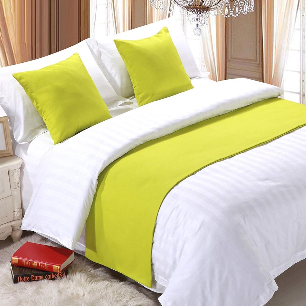 Groene Bedloper van Duurzaam Polyester voor Slaapkamer Decoratie - 50 x 240 cm