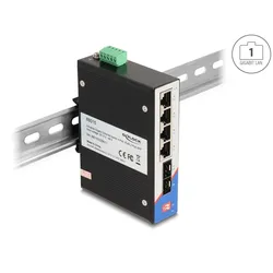 DELOCK Industrie Gigabit Ethernet Switch 4 Port RJ45 2 Port
