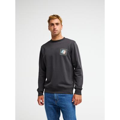 Sweatshirt QUIKSILVER "VIBES CREW", Herren, Gr. M, grau (tarmac), Obermaterial: 60% Baumwolle, 40% Polyester, Sweatshirts Sweatshirt, sportlich-lässiger Look, für Alltag und Freizeit