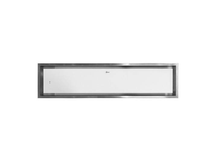 GURARI Deckenhaube GCH 974 SU 120, Dunstabzugshaube 120 cm+Umluft Long Life Filter 130 Deckenhaube 120 x 30 cm, Edelstahl Weißglas, Abluft/ Umluft