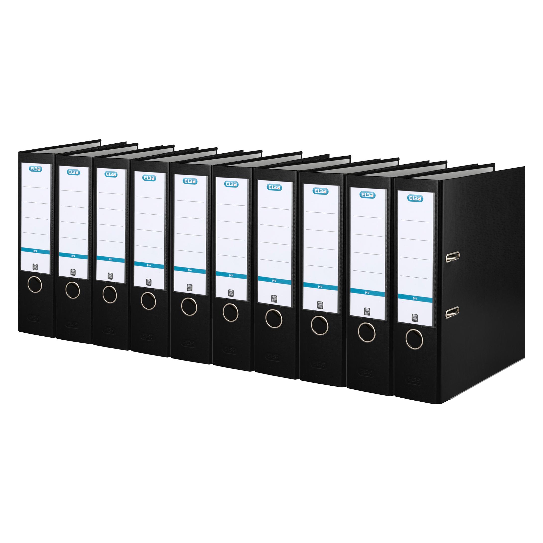Elba Ordner smart PP-Papier, Rückenbreite: 80 mm, schwarz DIN A4, Einband aussen PP (A4, 80 mm, 1 Stk.) (100202154)
