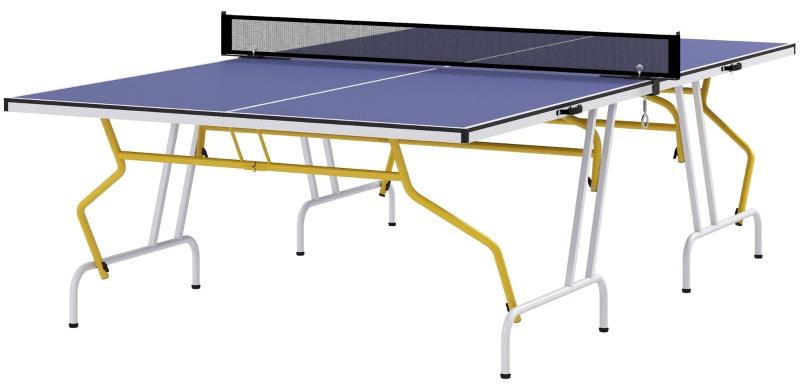 Klappbare Tischtennisplatte für drinnen und draußen | Farbe: Blau | Abmessungen: 152,5 x 274 x 76 cm