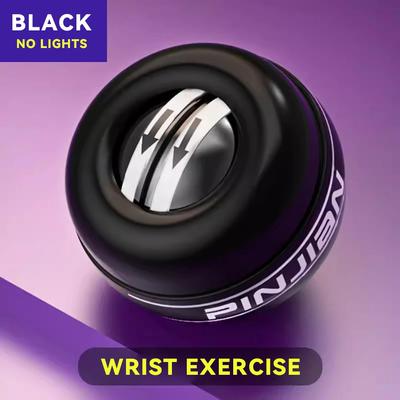 Healfit Counter Self Starting Wrist Strength Ball Device, Wrist Gyro Ball Power Trainer Ball, Forearm Exerciser Strengthen Arms Fingers black