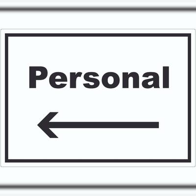 HB-Druck Personal Aufkleber mit Text und Richtungspfeil links waagerecht A3 (297x420mm)