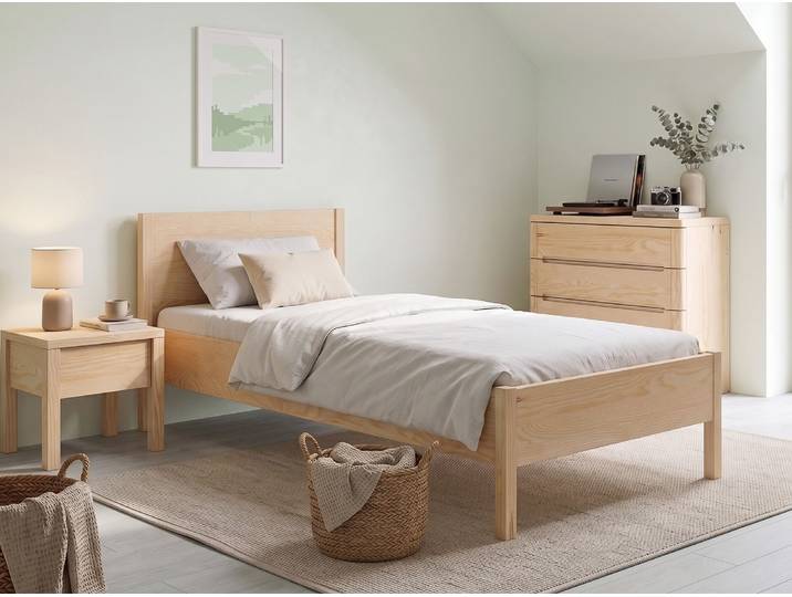 Kinder- und Jugendbett „Flora“ Esche 120 x 190 cm Massivholz Esche