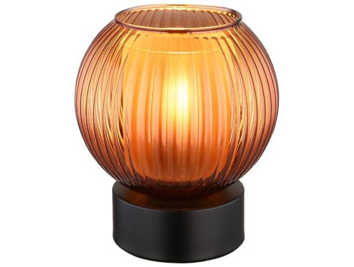 Tischlampe Nachttischlampe Tischleuchte schwarz Glas Schlafzimmerlampe bronze
