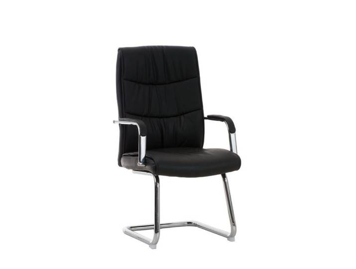 Fauteuil de bureau - DÉCOSHOP26 - 10_0001896 - Dossier haut - Sans roulettes - Similicuir noir