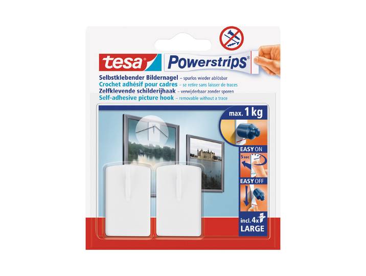 Tesa Powerstrips Bildernagel Weiss bis 1 kg