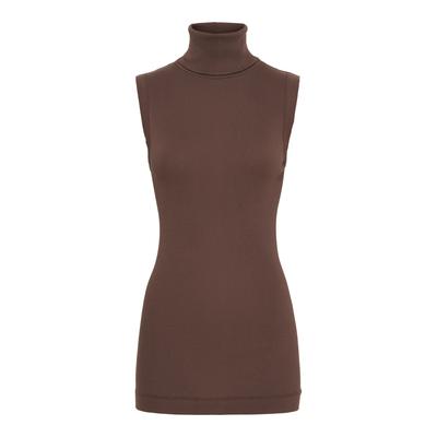 Funktionstop SEAMLESS BASIC "Seamless Basic Top Fleur", Damen, Gr. L/XL, braun (java), Obermaterial: 100% Baumwolle, Tops