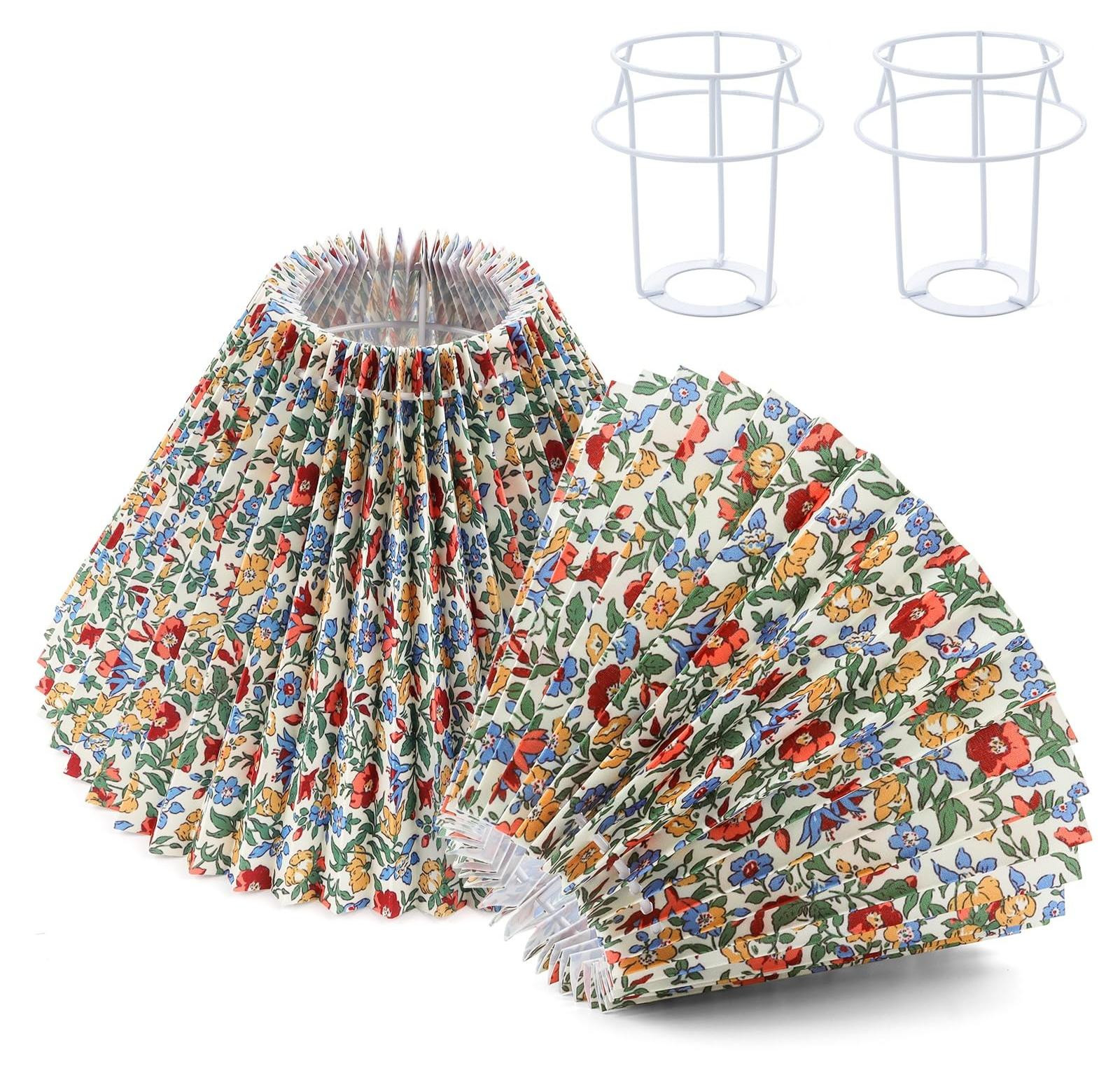 Set van 2 elegante plissé lampenkappen
