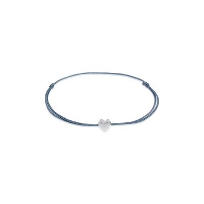 Armkette ELLI "Armband Herz Liebe Textil Romantik 925 Silber" Gr. 160, silber, Armbänder, Damen, Silber 925 (Sterlingsilber), Armkette
