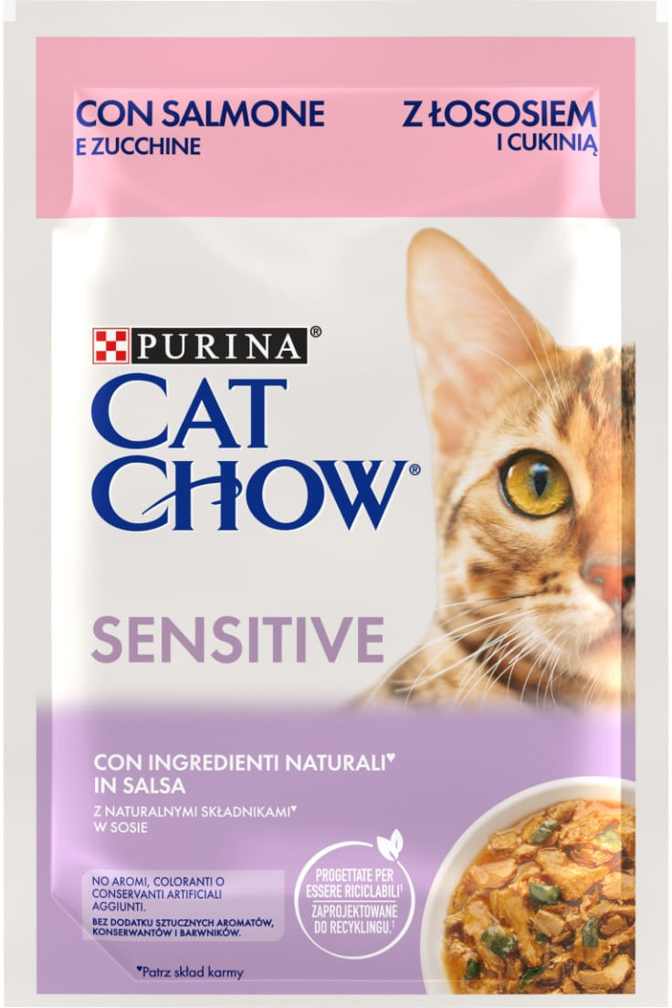 Cat Chow Sensitive Busta Multipack 26x85G SALMONE E ZUCCHINE