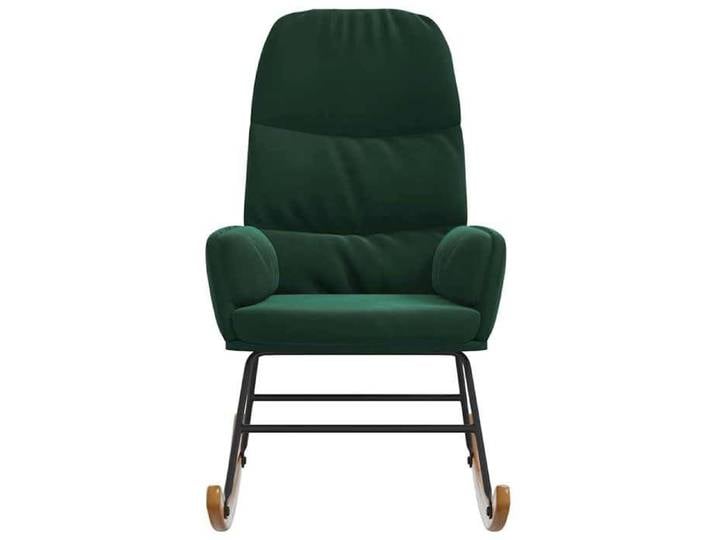 Vert Chaise confortable à bascule LEMON Fauteuil à bascule velours vert foncé Pour maison/bureau_23783