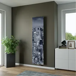 XIMAX Paneelheizkörper P1 Plan Print mit Mittenanschluss, 1800 x 595 mm, Motiv P5 Skyline, 1088 Watt - 1800x595x63 mm, 893 Watt - P5 (Skyline)