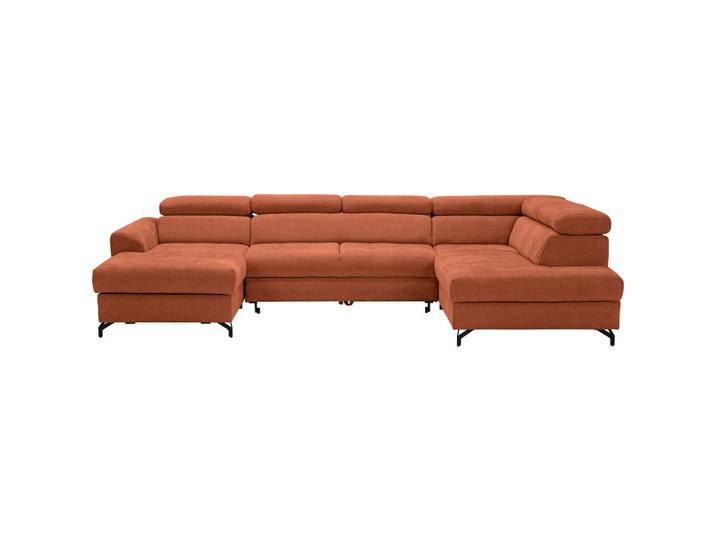 Stylife Wohnlandschaft, Orange, Metall, 6-Sitzer, U-Form, 327x203 cm, Bettkasten erhältlich, Bettfunktion Hocker Rücken echt, Wohnzimmer, Sofas & Couches, Wohnlandschaften, Wohnlandschaft U-Form