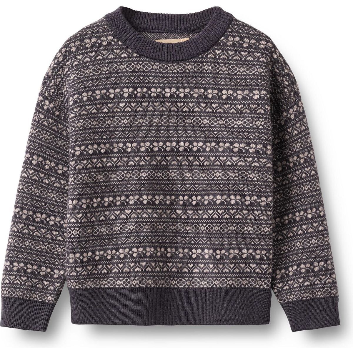 Wheat Jacquard Pullover Elias grey plum (9742) 140 0569-567-9742-140/10y