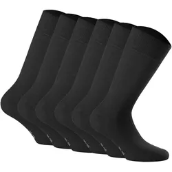 Rohner Basic Unisex Socken, 6er Pack - Cotton II, Kurzsocken, Basic, einfarbig Schwarz / 47-50 (11.5-14.5)