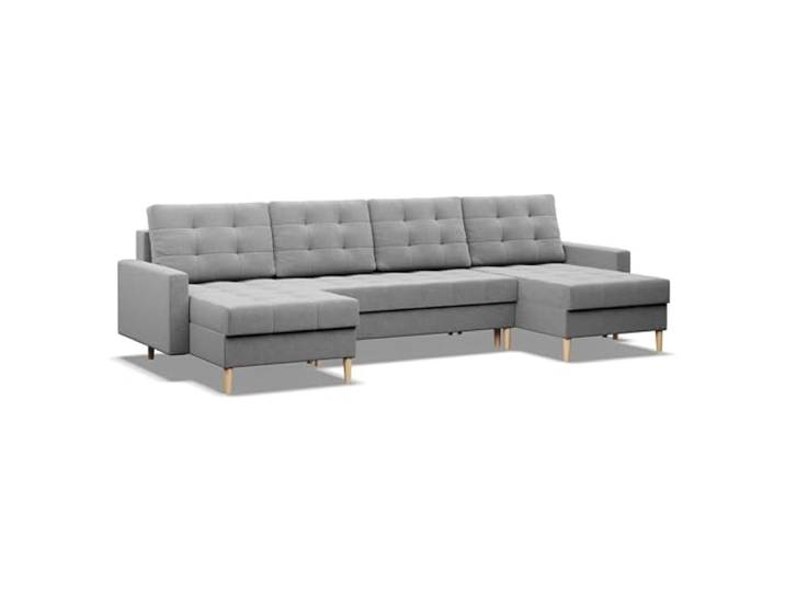 Mebligo - Ecksofa mit Schlaffunktion und Bettkasten Elma, U-Sofa, Sofa U Form (BxTxH) 294 x 140 x 88 cm, Grau (Lux 32)