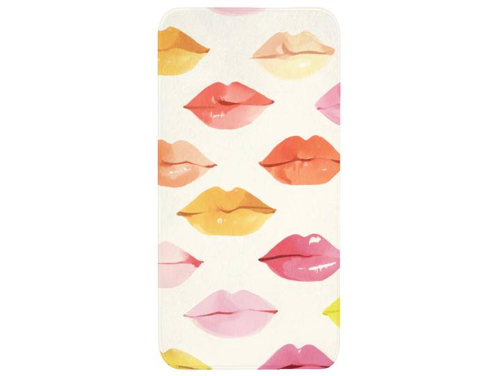 OnlyWow Badematte Lippen - Bunt - Glänzend Badteppich 60x120 cm, Rosa, Füllung: Polyurethan (Pur), Rechteckig, 60x120 cm, Heimtextilien, Badtextilien, Badematten