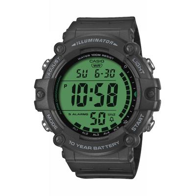 Chronograph, schwarz, grün, grün, CASIO TIMELESS COLLECTION, Armbanduhren, Herren, schwarz, Chronograph, Quarzuhr, Armbanduhr, Herrenuhr, digital, automatischer Kalender