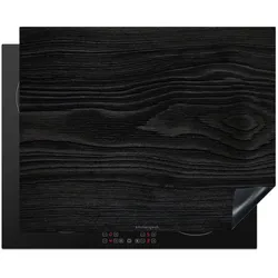 HERDABDECKPLATTE Schwarz - Holzoptik Herdabdeckung Induktionsfeld 65x52 cm