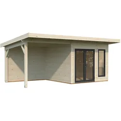 Palmako Gartenhaus Aurelia 8,4 + 7,9 m2 - 44 mm transparent tauchgrundiert